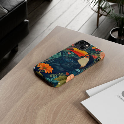 Tropical Toucan Phone Case - Cute Animal Design, Nature Lover Gift, Floral Pattern, Bird Lover Accessory, Summer Vibes