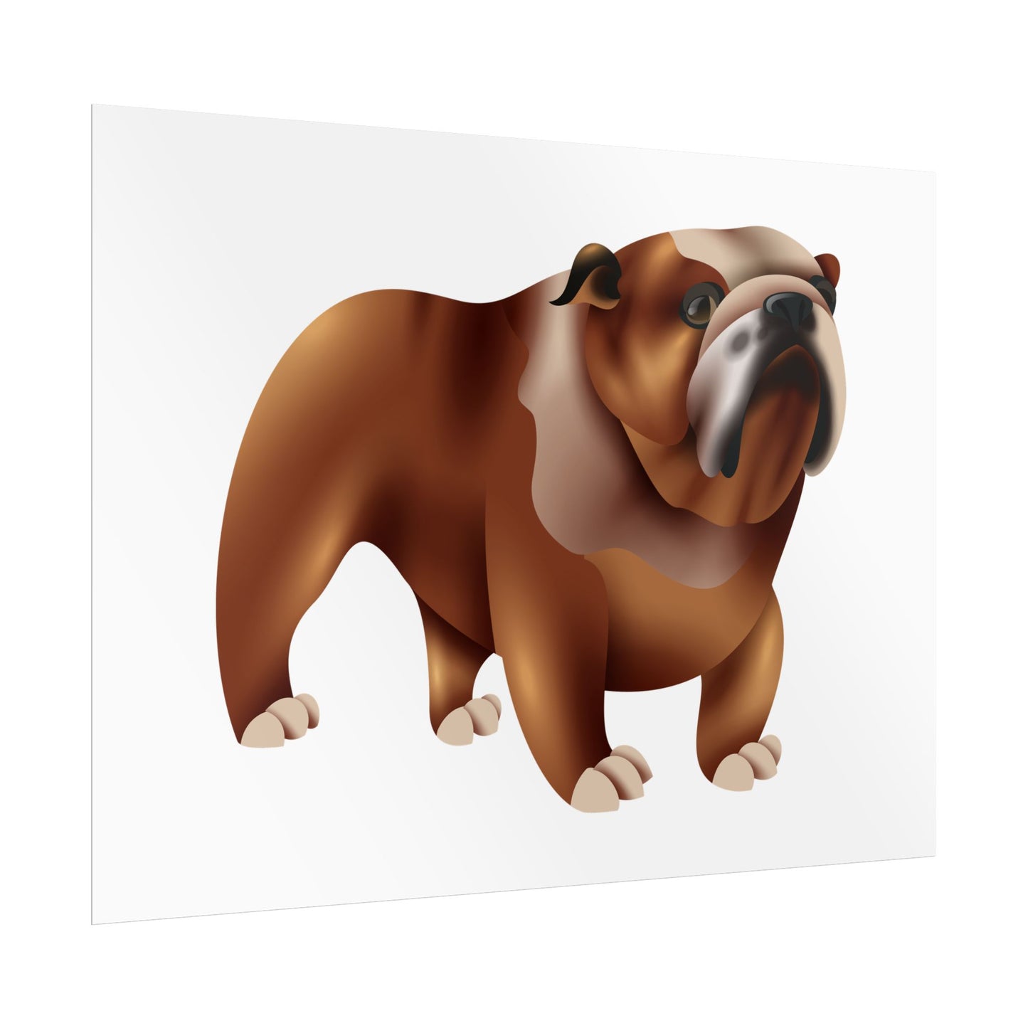 Bulldog Rolled Poster Art | Dog Lover’s Wall Decor | Unique Gift for Pet Owners | Living Room or Office Decor