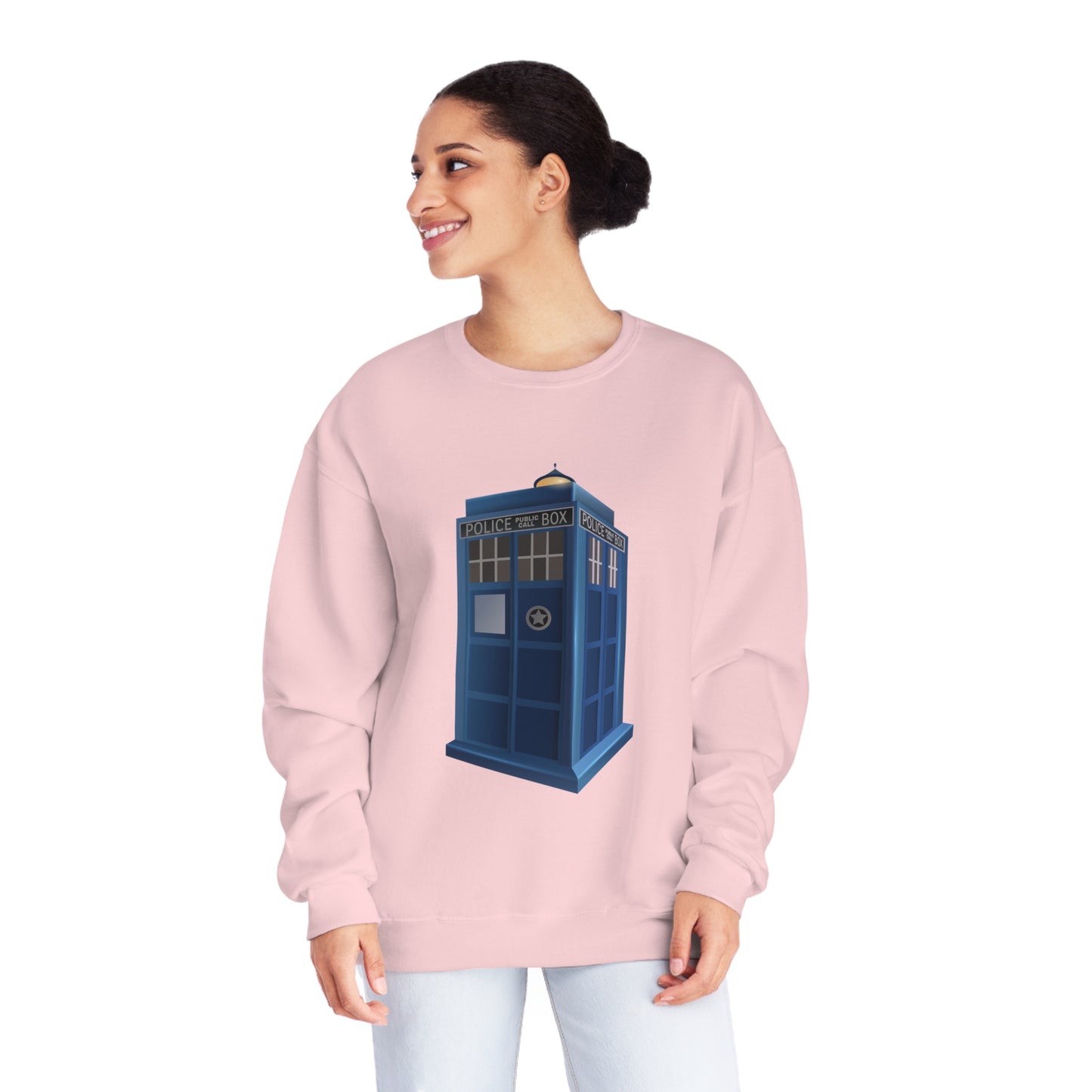 Unisex NuBlend® Crewneck Sweatshirt - British Police Public Call Box - Iconic TARDIS Design