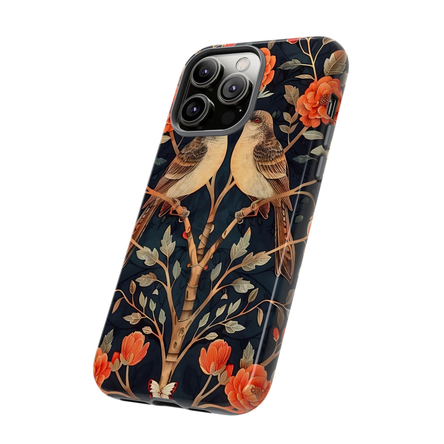 Floral Phone Case – Tough Cases with Bird Design, Unique Gift for Nature Lovers, Stylish Tech Accessory, Phone Cover, Artistic Case