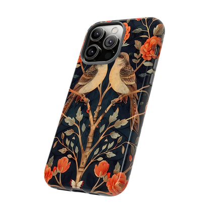 Floral Phone Case – Tough Cases with Bird Design, Unique Gift for Nature Lovers, Stylish Tech Accessory, Phone Cover, Artistic Case