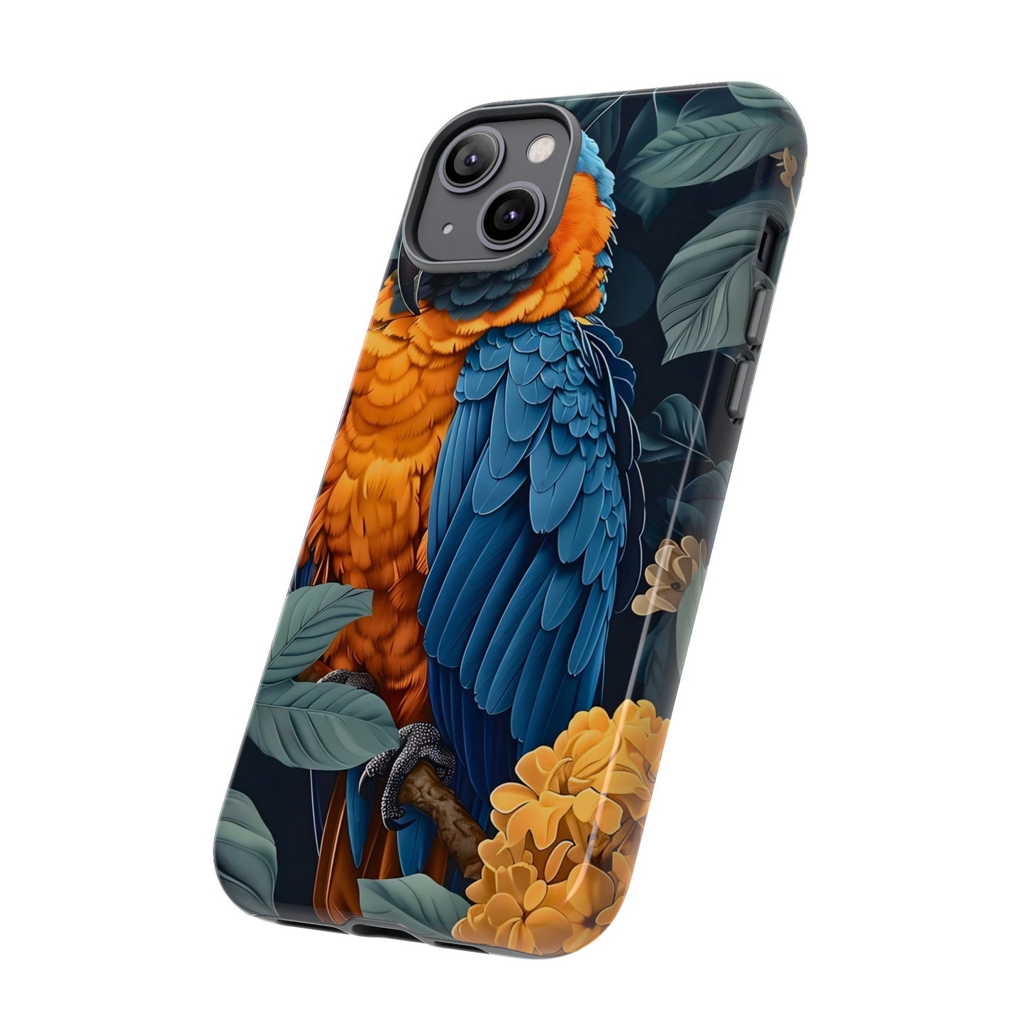 Tropical Parrot Phone Case - Tough Cases, Colorful Phone Cover, Nature Lover Gift, Floral Design, Bird Lover Accessory
