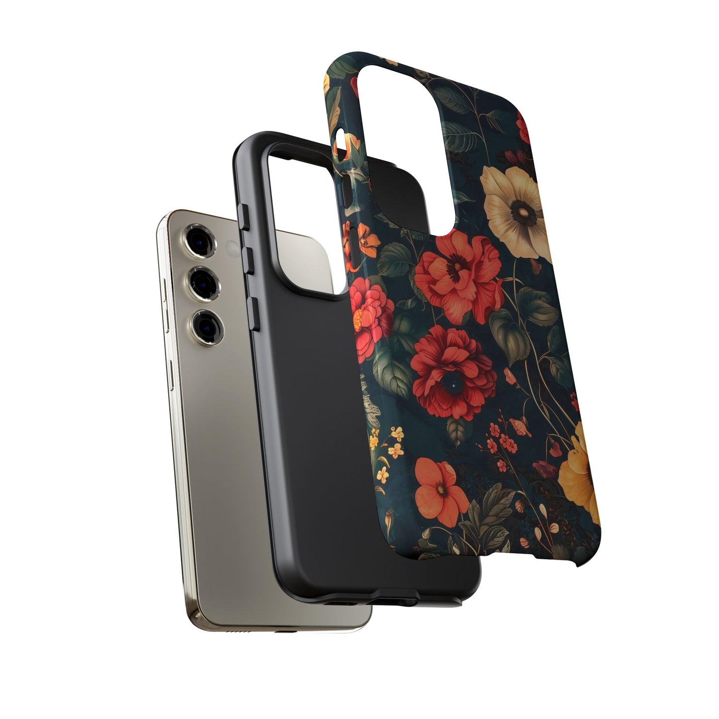 Floral Phone Case, Tough Cases, Flower Motif, Protective Cover, Gift for Her, Floral Design, Spring Accessory