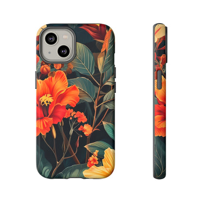 Tough Floral Phone Case | Tropical Vibe, Gift for Nature Lovers, Summer Beach Accessory, Floral Pattern, Trendy Phone Accessories