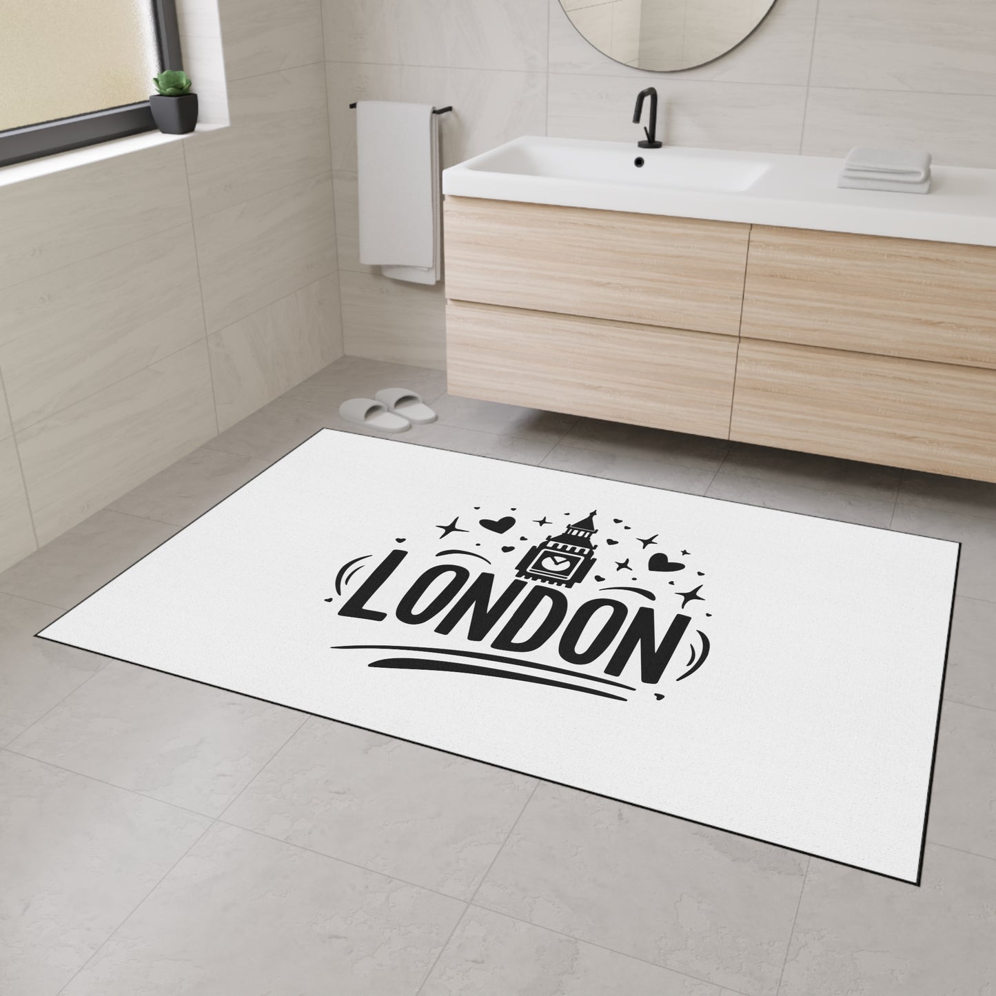 Stylish London Floor Mat | Heavy Duty Home Decor, Entryway Rug, UK Themed Gift, Kitchen Accessory, Housewarming Present