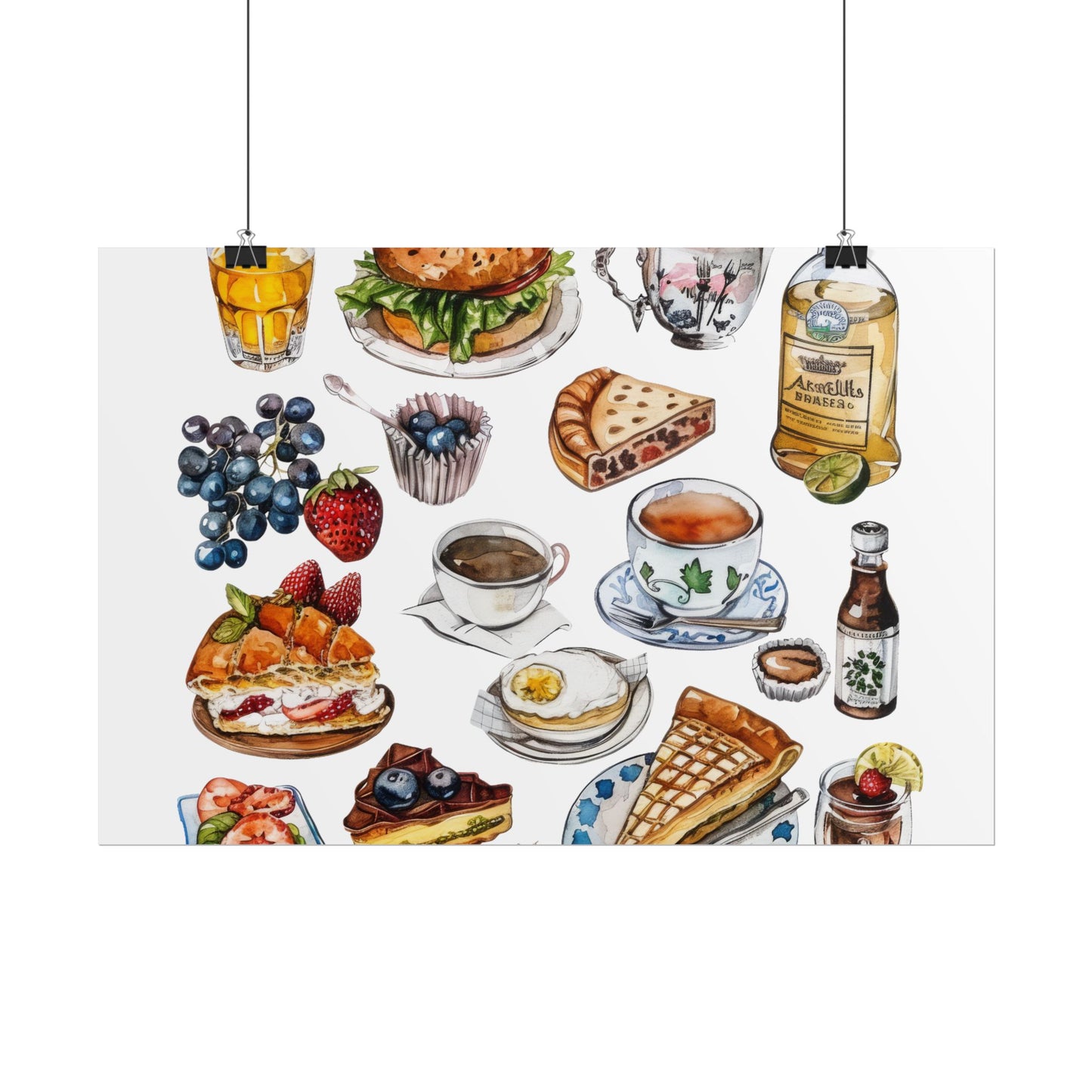 Foodie Wall Art Print, Kitchen Decor, Gourmet Food Poster, Culinary Art for Food Lovers, Cafe Aesthetic Home Decor