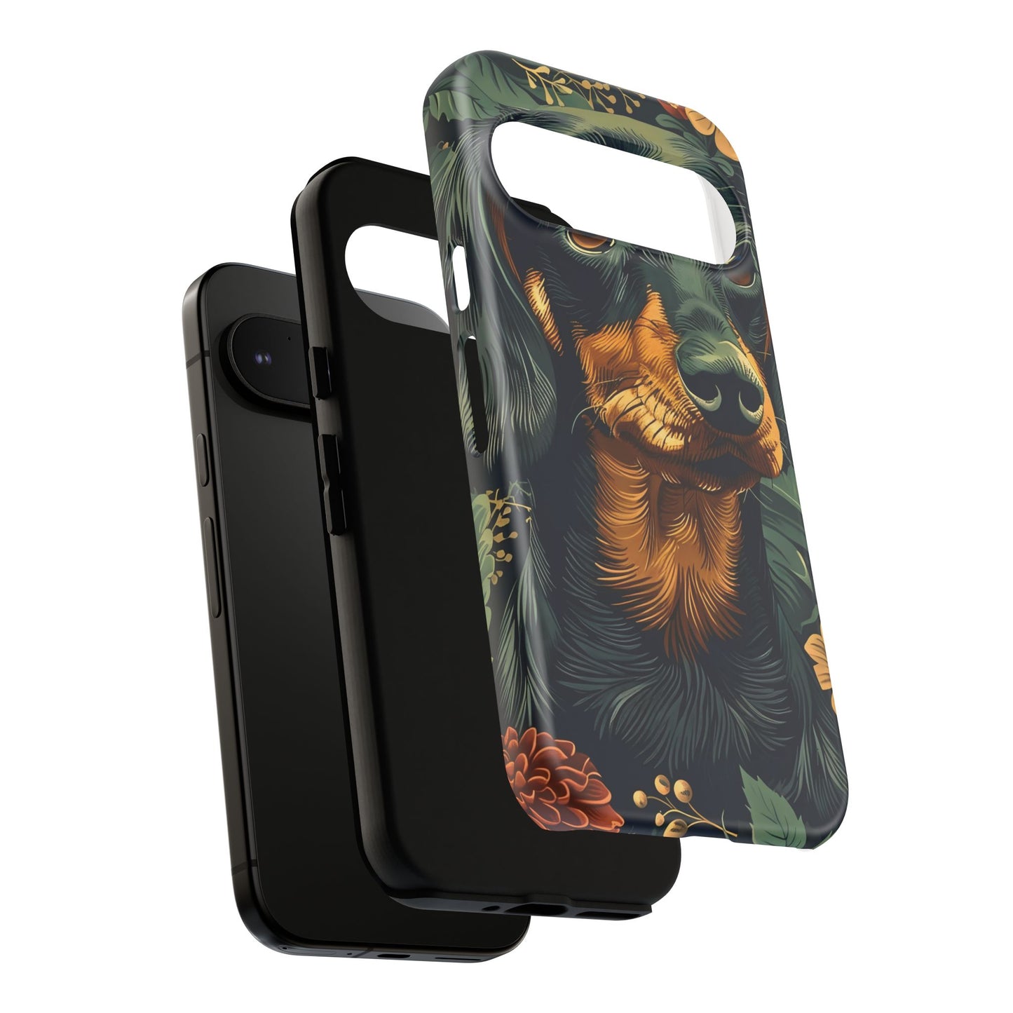 Dachshund Phone Case, Floral Pet Phone Cover, Dog Lover Gift, Tough Phone Case, Custom Dachshund Design, Unique Dog Owner Accessory