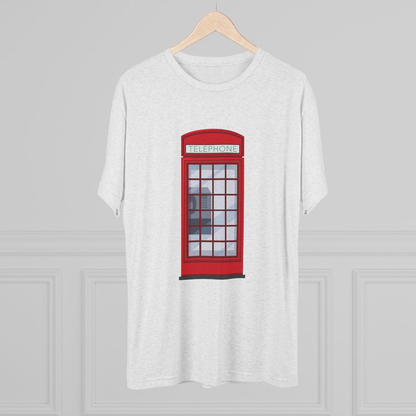 Iconic British Public Telephone - Classic Red Phone Box Unisex Tri-Blend Crew Tee
