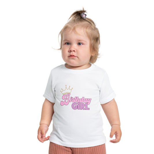 Birthday Girl Baby T-Shirt - Cute Crown Design for Celebrating Special Days