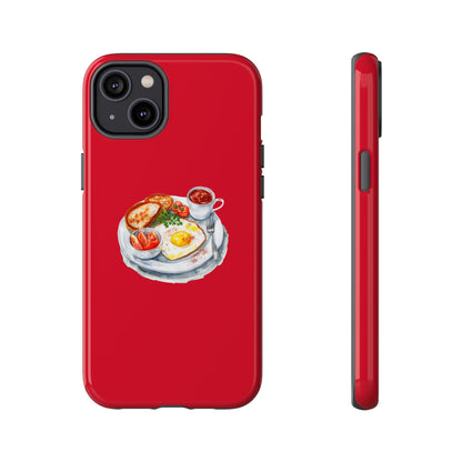 Breakfast-Inspired Phone Case, Tough Phone Covers, Foodie Gifts, Unique Accessories, Cute Kitchen Decor, Red Phone Case