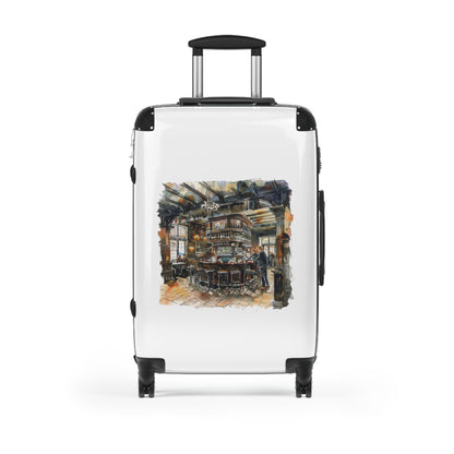 Cozy British Pub Sketch  Suitcase
