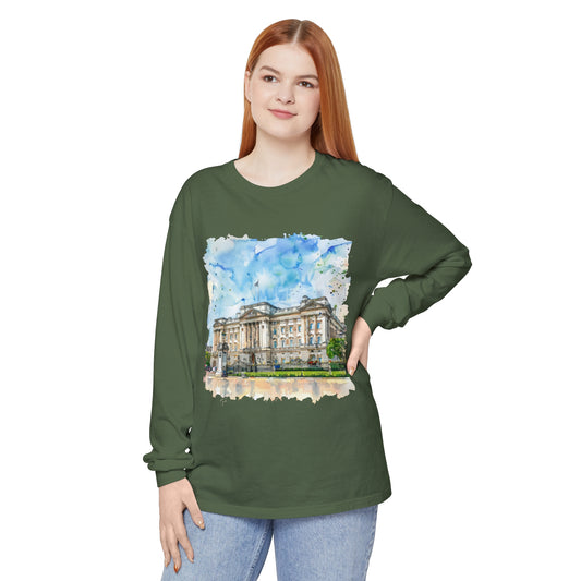 Unisex Garment-dyed Long Sleeve T-Shirt - British Nature - Scenic Landscapes and Natural Beauty