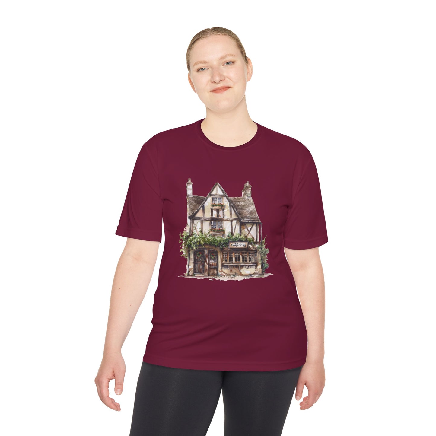 Unisex Moisture Wicking Tee - Historic English Home Wall Art Design