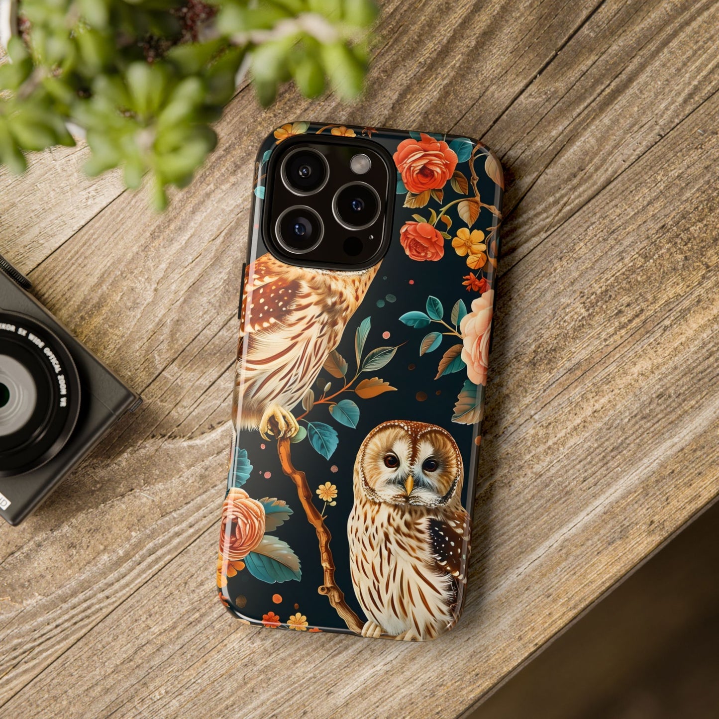 Owl Phone Case with Floral Design, Tough Phone Cover for Nature Lovers, Gift for Bird Enthusiasts, Stylish Protection for Smartphones, [...]