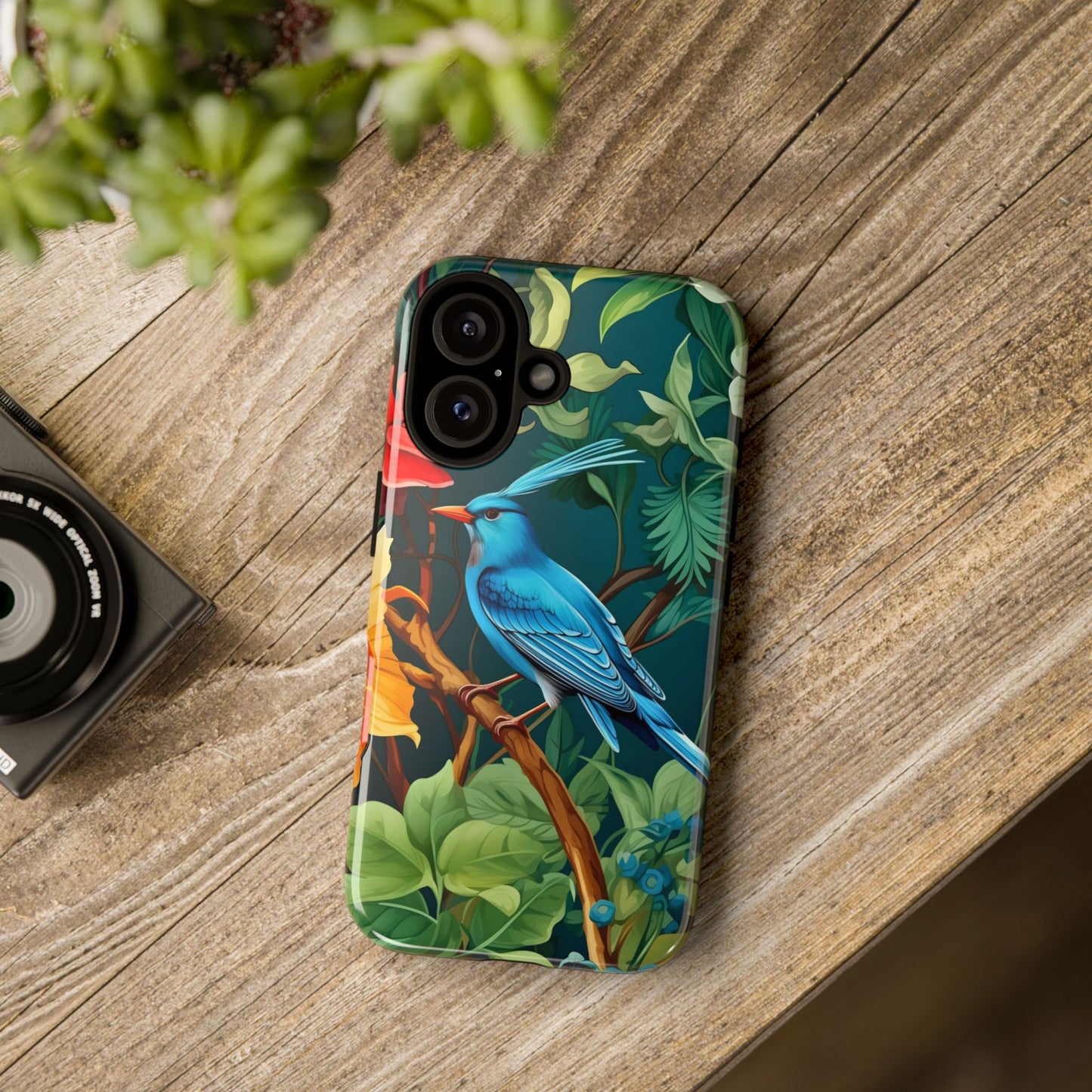 Tough Cases - Vibrant Bird Phone Case, Floral Design, Nature Lover, Unique Gift, Stylish Protection, Phone Accessories