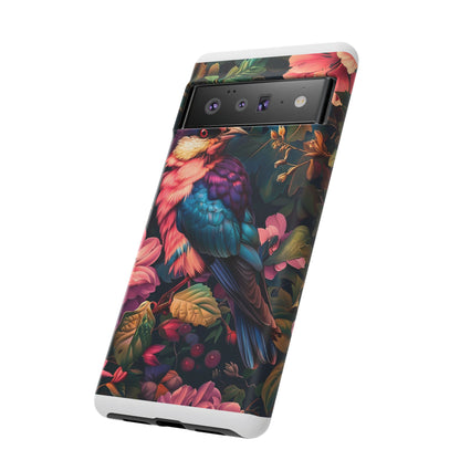 Tough Cases: Vibrant Tropical Bird Phone Case, Floral Smartphone Cover, Nature Lover Gift, Boho Phone Accessory, Cute Bird Case