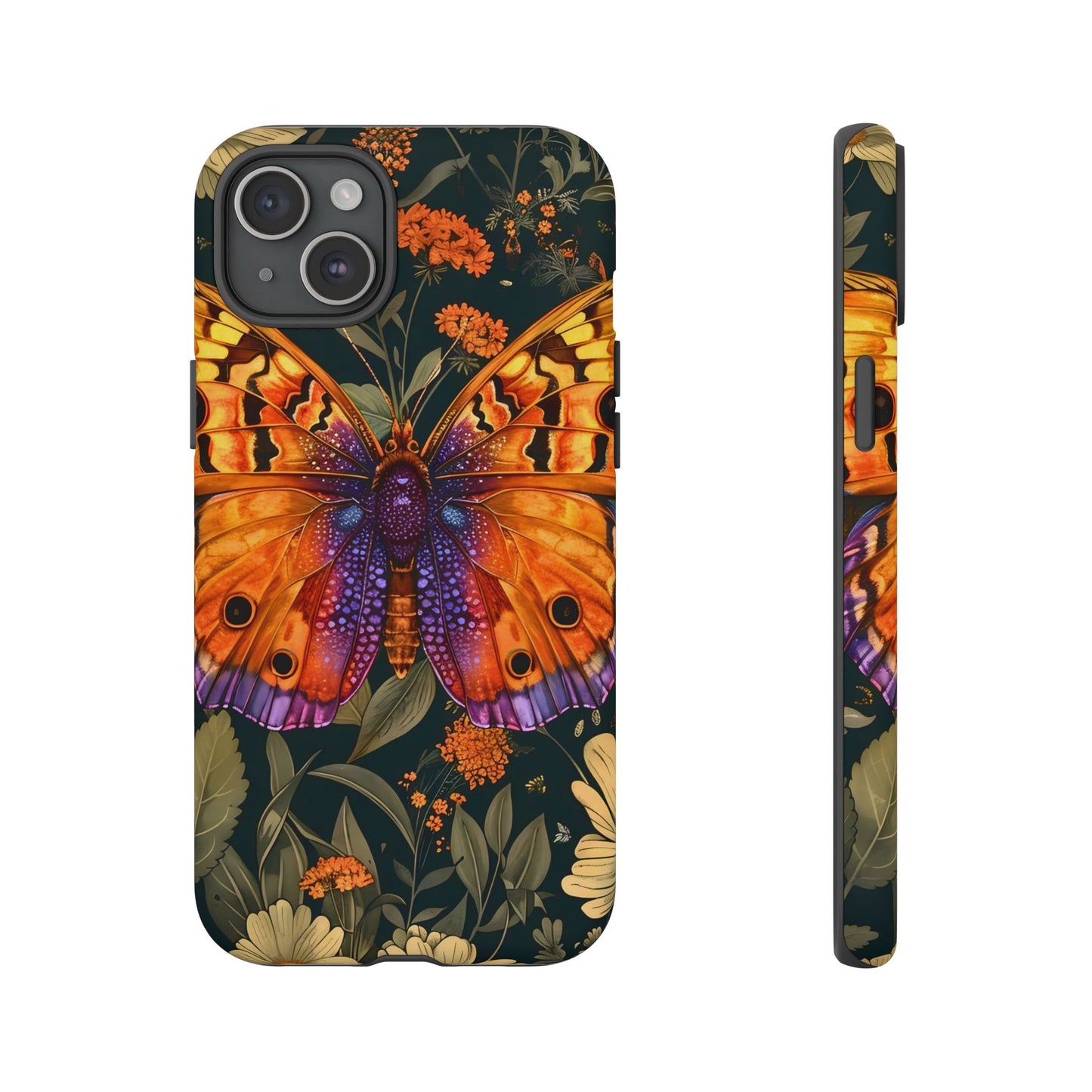 Butterfly Phone Case, Tough Cases for Nature Lovers, Vibrant Floral Design, Gift for Her, Cute Phone Accessories, Butterfly Artwork
