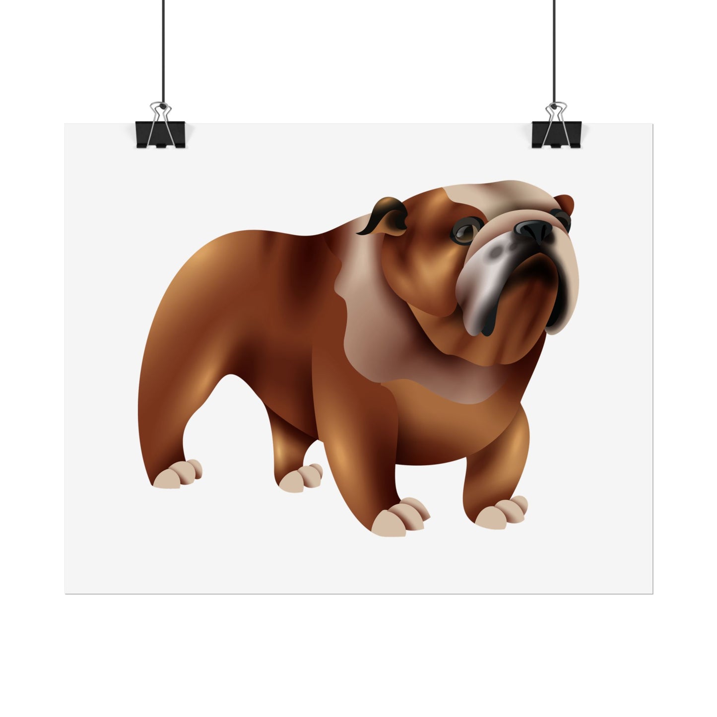 Bulldog Rolled Poster Art | Dog Lover’s Wall Decor | Unique Gift for Pet Owners | Living Room or Office Decor