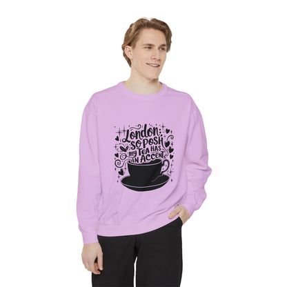 Unisex Garment-Dyed Sweatshirt Trendy - London's Nostalgic Tea