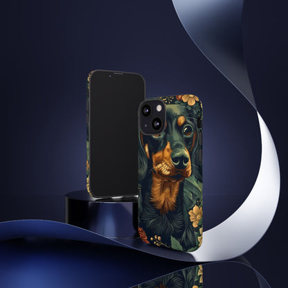 Dachshund Phone Case, Floral Pet Phone Cover, Dog Lover Gift, Tough Phone Case, Custom Dachshund Design, Unique Dog Owner Accessory