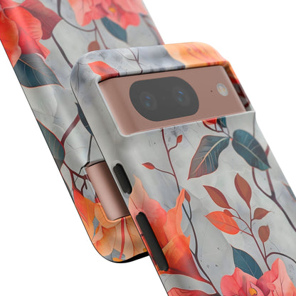 Floral Phone Case, Tough Cases, Flower Power, Gift for Her, Decorative Phone Cover, Trendy Accessories, Everyday Style