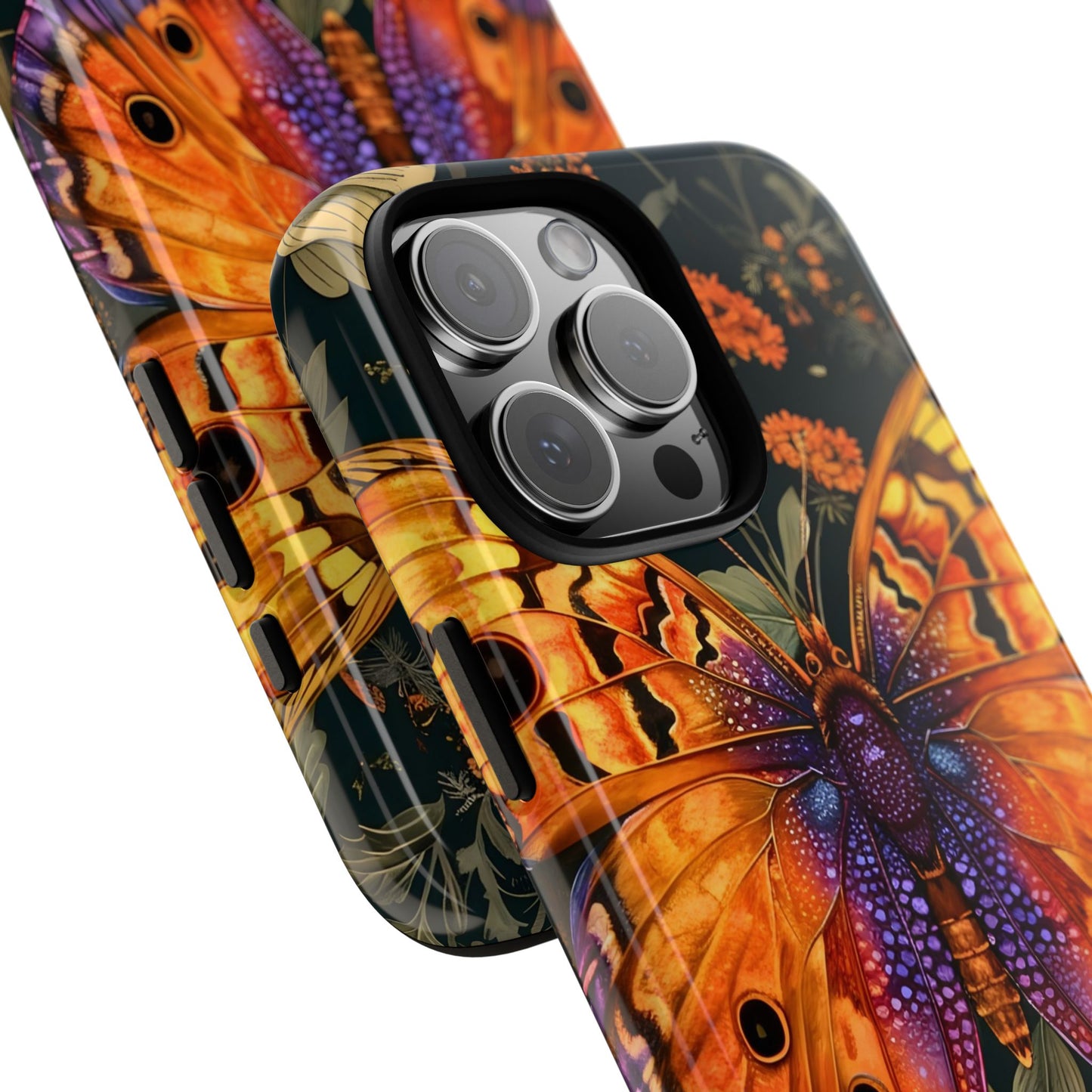Butterfly Phone Case, Tough Cases for Nature Lovers, Vibrant Floral Design, Gift for Her, Cute Phone Accessories, Butterfly Artwork