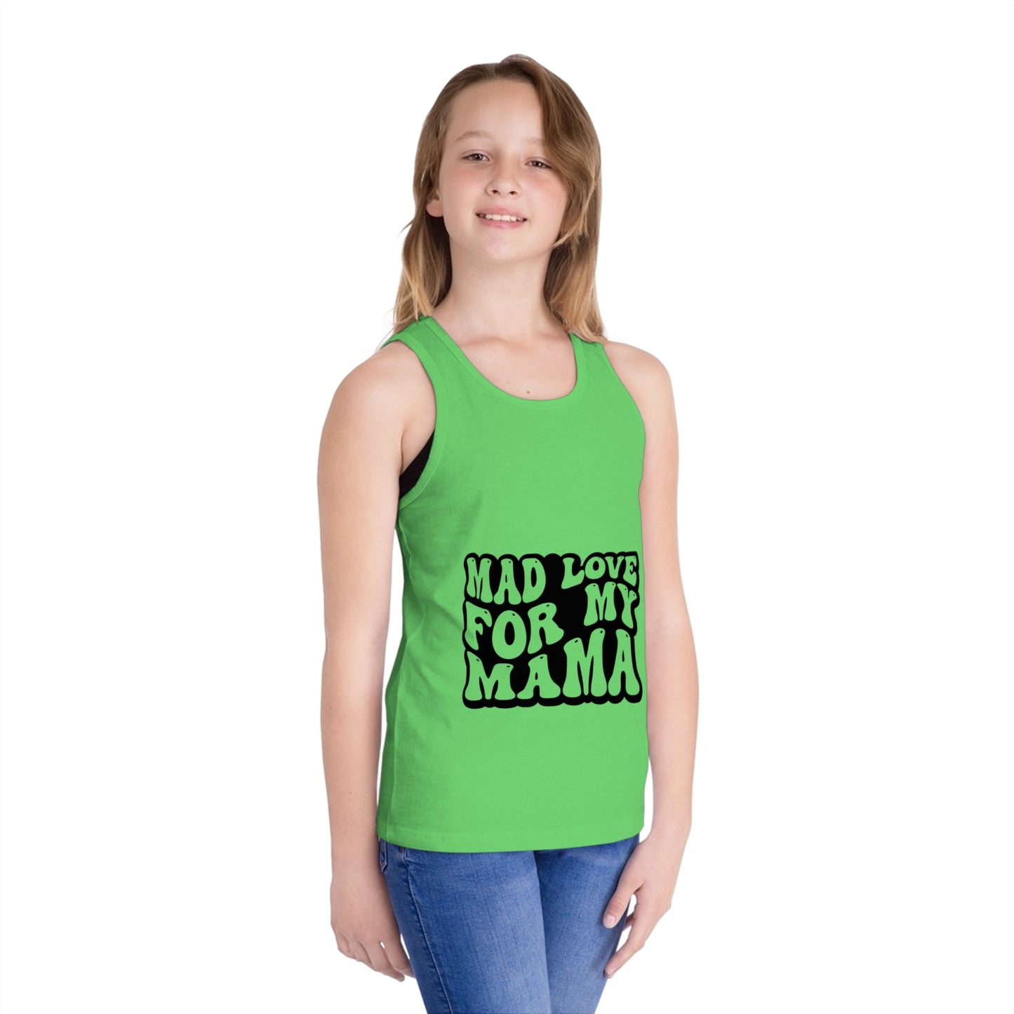 Kid's Jersey Tank Top - 'Mad Love for My Mama' - Perfect Gift for Mother's Day!