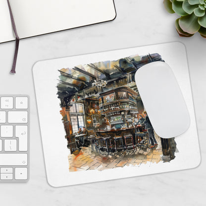 Elegant Vintage Bar Mouse Pad, Office Desk Accessory, Gift for Home, Gamers, Drink Lovers, Unique Mouse Mat