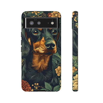 Dachshund Phone Case, Floral Pet Phone Cover, Dog Lover Gift, Tough Phone Case, Custom Dachshund Design, Unique Dog Owner Accessory