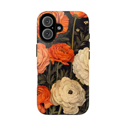 Floral Phone Case with Tough Protection, Blooming Ranunculus Design, Durable Cover, Gift for Flower Lovers, Eco-Friendly Phone Accessory