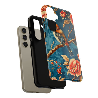 Bird & Floral Phone Case, Tough Cases for Nature Lovers, Gift for Her, Customizable Design, Vibrant Tech Accessories