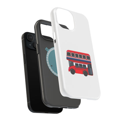 London Bus Magnetic Tough Cases, Phone Cover for Travelers, Gift for Her, Road Trip Accessories, Fun Tech Protection