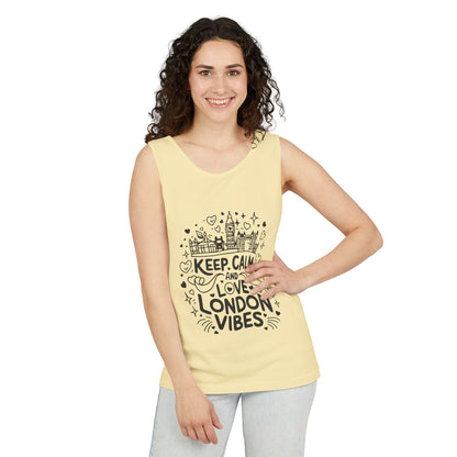 Unisex Garment-Dyed Tank Top - Keep Calm And Love London Adventures