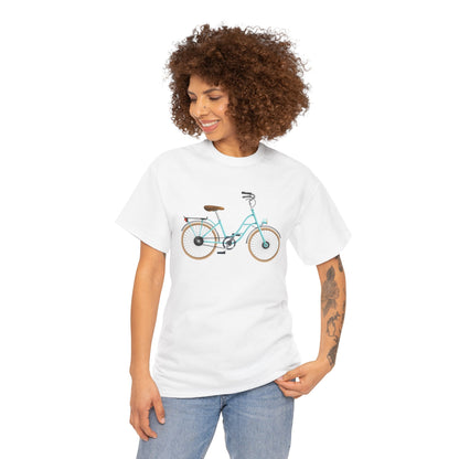 Unisex Heavy Cotton Tee - Classic British Bicycle - Timeless Charm