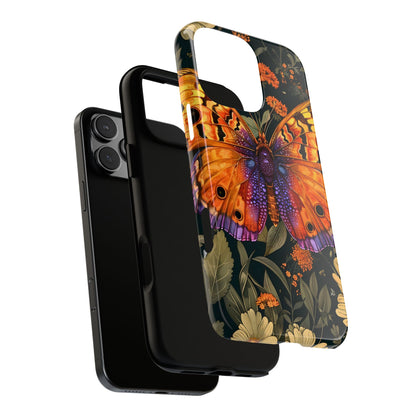 Butterfly Phone Case, Tough Cases for Nature Lovers, Vibrant Floral Design, Gift for Her, Cute Phone Accessories, Butterfly Artwork