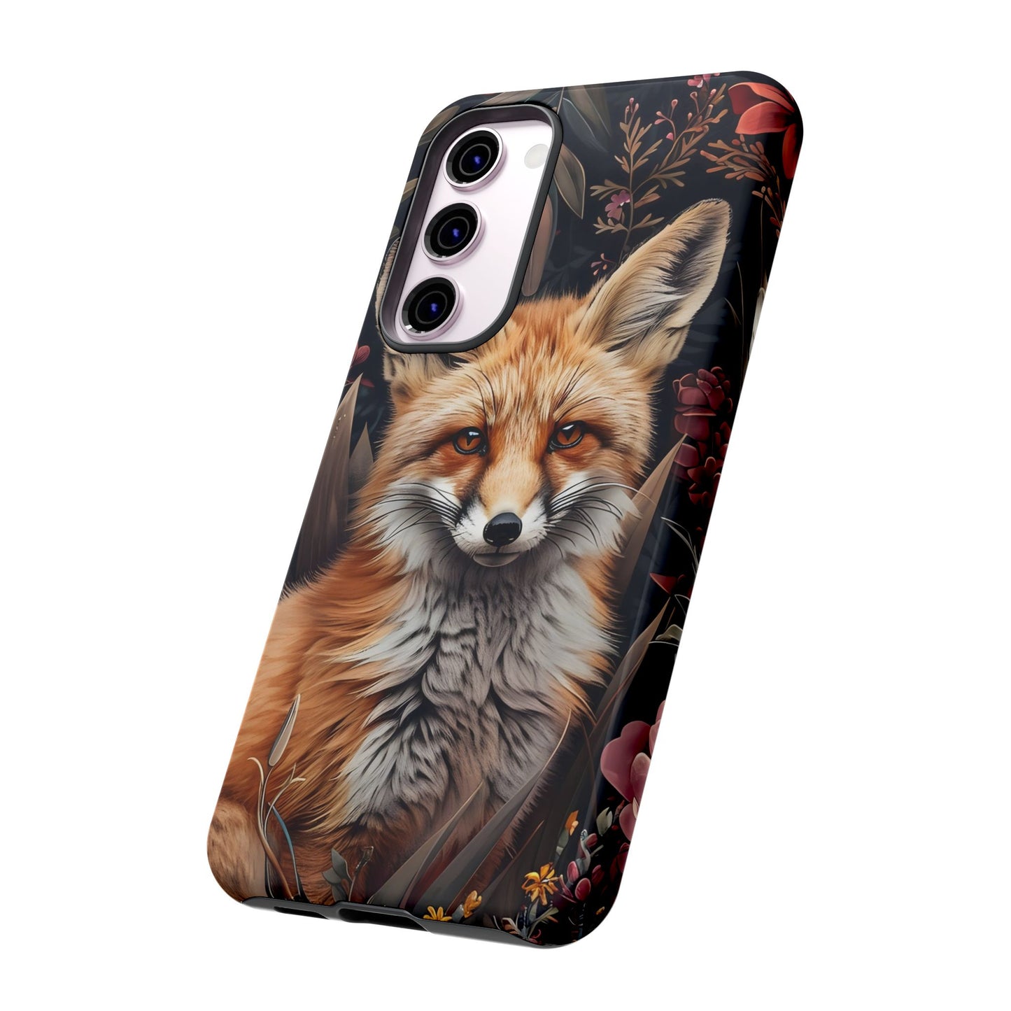 Fox Floral Phone Case, Tough Cases for Animal Lovers, Nature Themed Gift, Cute Phone Cover, Wild Fox Protector