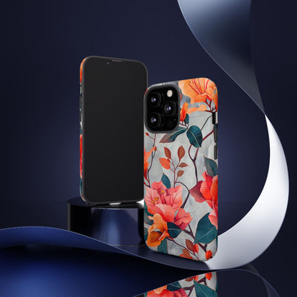 Floral Phone Case, Tough Cases, Flower Power, Gift for Her, Decorative Phone Cover, Trendy Accessories, Everyday Style