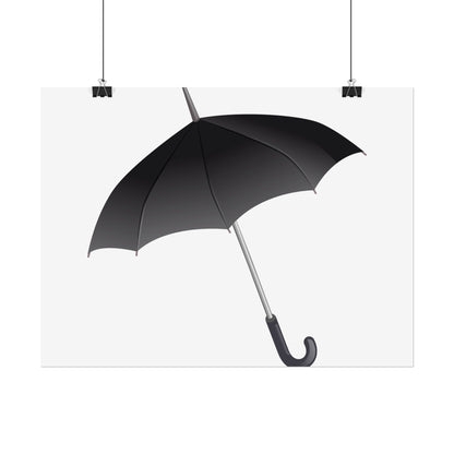 Minimalist Umbrella Wall Art, Chic Home Decor Print, Stylish Poster, Rental Friendly Artwork, Black Umbrella Decor