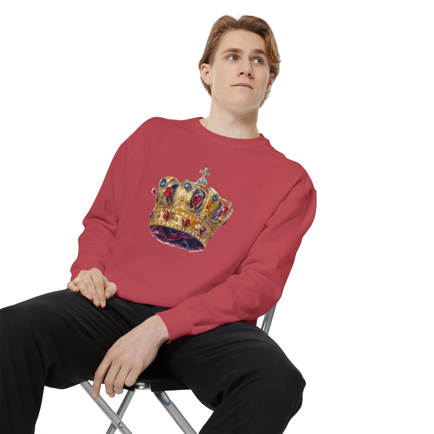 Unisex Garment-Dyed Sweatshirt Trendy - British Royal Crown