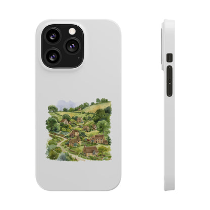 Charming Village Slim Phone Cases - Farmhouse Aesthetic, Rural Life Decor, Nature Gift, Perfect for Travelers