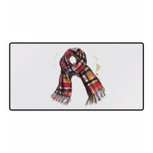 Cozy Plaid Desk Mat for Home Office, Computer Desk Protector, Warm Workspace Decor, Fall/Winter Vibes, Stylish Desk Accessory