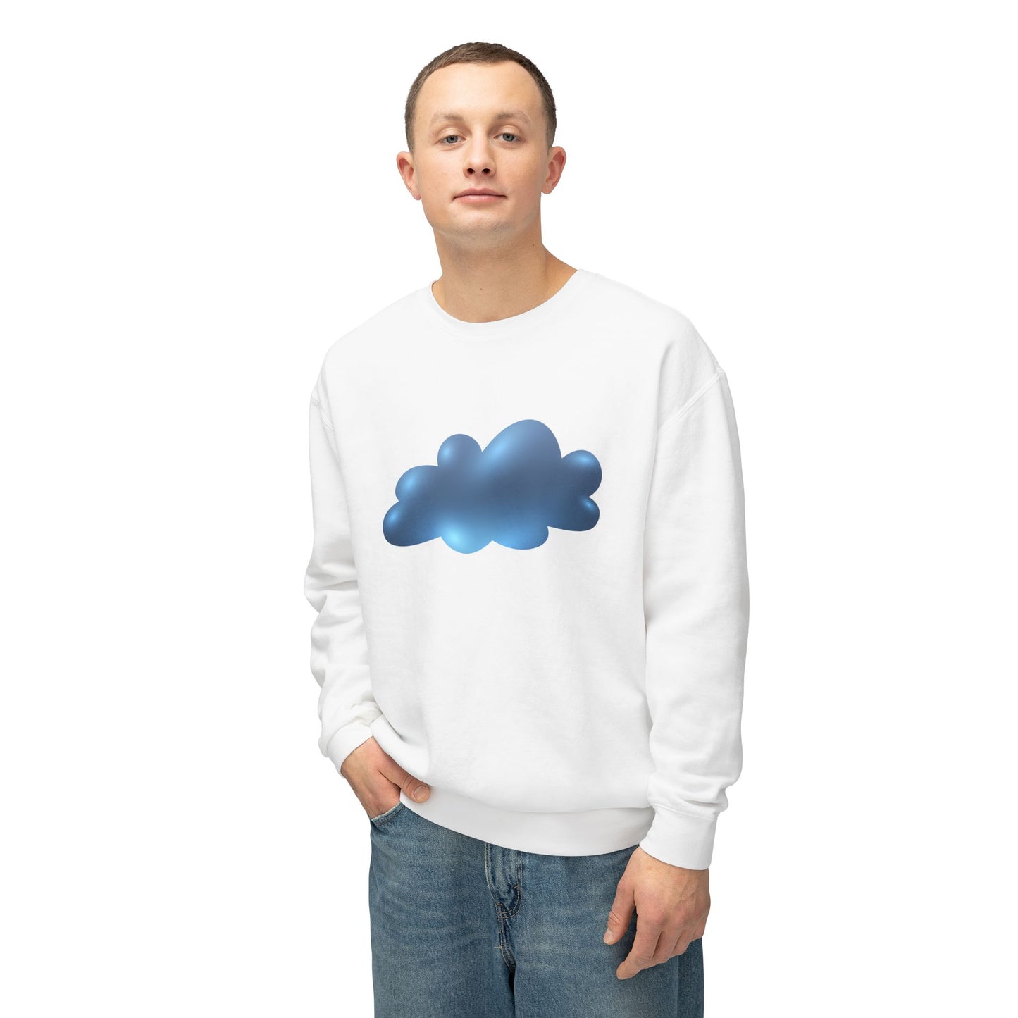 Unisex Lightweight Crewneck Sweatshirt - Serene Cloudscape - Dreamy Cloud
