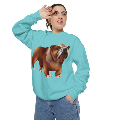 Unisex Garment-Dyed Sweatshirt - Adorable British Dog