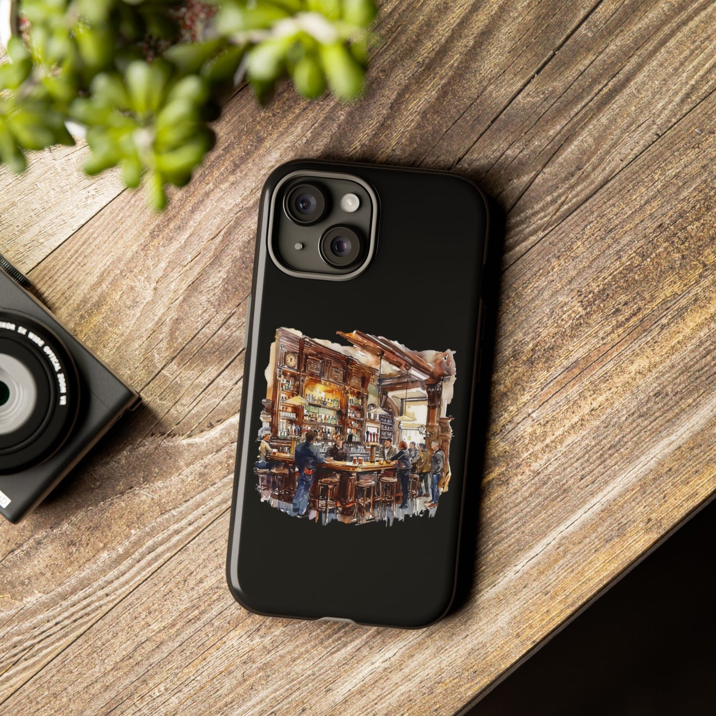 Artistic Phone Case - Cozy Pub Vibe, Trendy Smartphone Accessory, Gift for Friends, Modern Design, Durable Protection