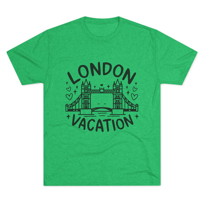 London Vacation Trendy Unisex Tri-Blend Crew Tee
