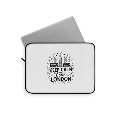 Laptop Sleeve - Keep Calm and Love London | Travel Gift, Tech Accessory, Laptop Case, London Lover, Office Essentials
