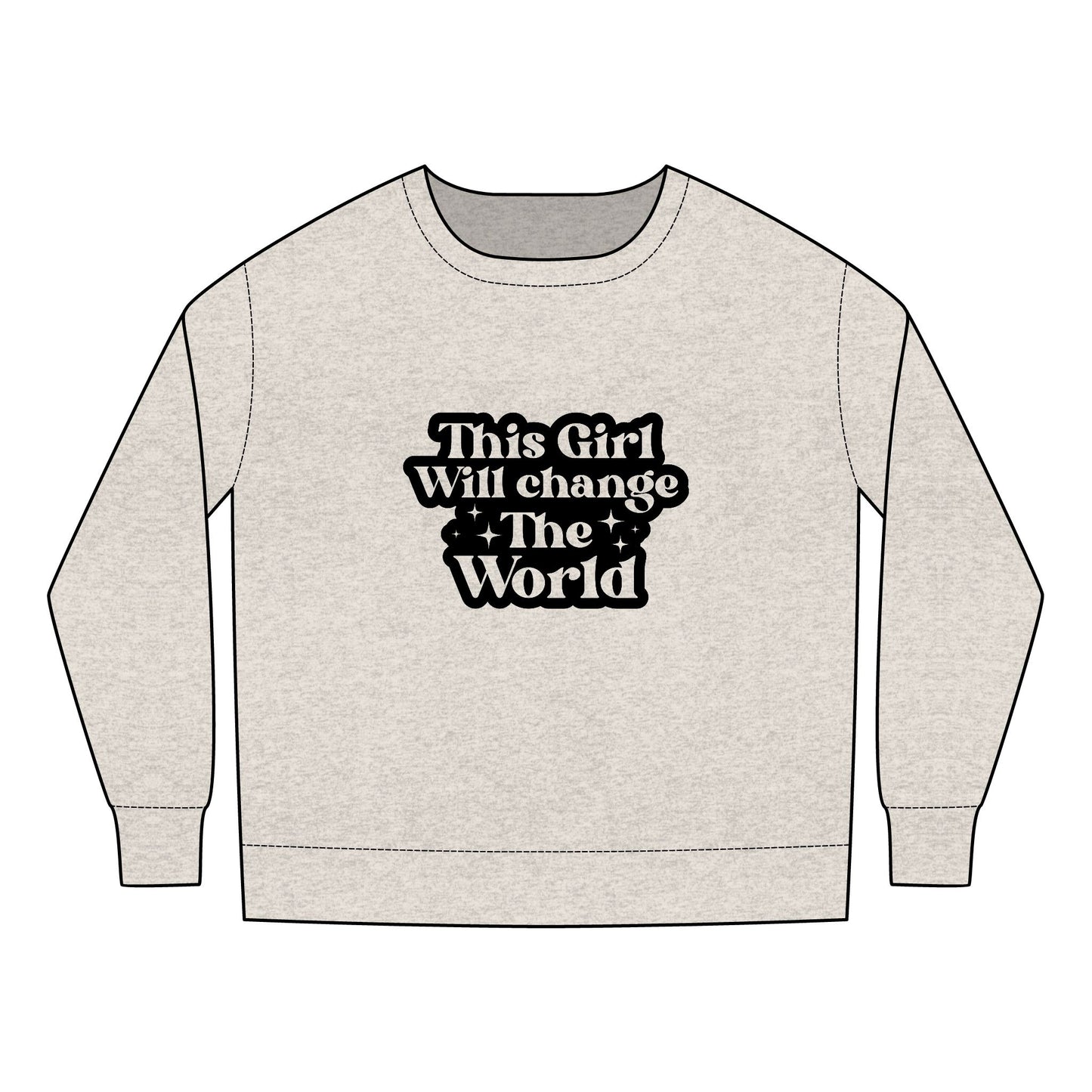 Toddler Sweatshirt - This Girl Will Change The World - Inspirational Motivational Quote Design