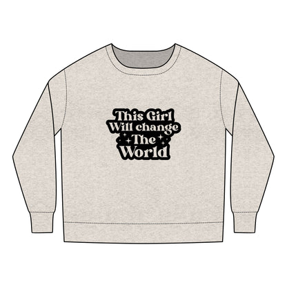 Toddler Sweatshirt - This Girl Will Change The World - Inspirational Motivational Quote Design