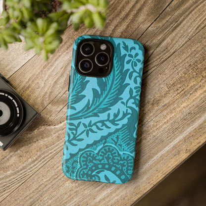 Protective Phone Case with Elegant Teal Design, Tough Cases, Floral Phone Cover, Stylish Smartphone Protection, Gifts for Her, Trendy [...]