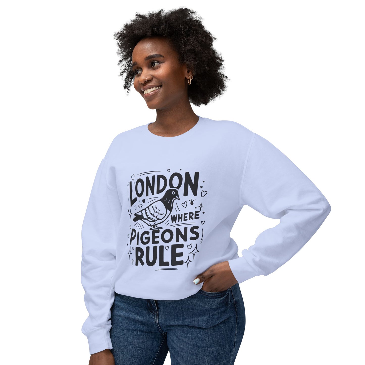 Unisex Lightweight Crewneck Sweatshirt - London where Pigeons Rule
